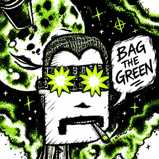 RHMB Maxi holding the green bag